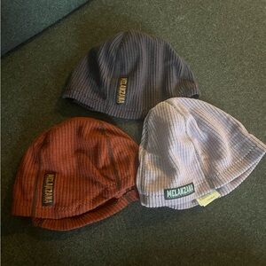 Orange & eggplant melanzana beanies